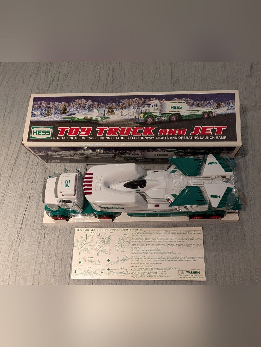 Hess 2010 Toy Truck and Jet Holiday Edition Real lights, Multiple Sound Features